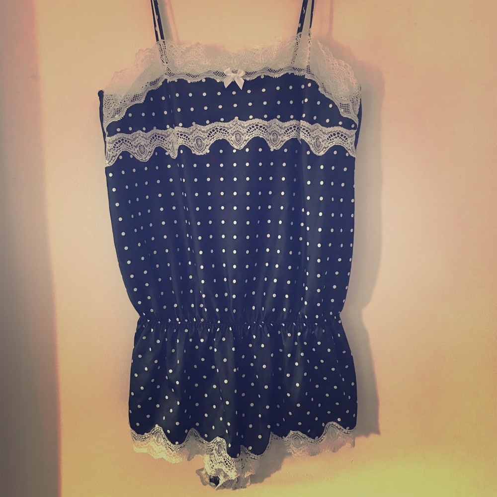 Victoria’s Secret black and white polka dot romper